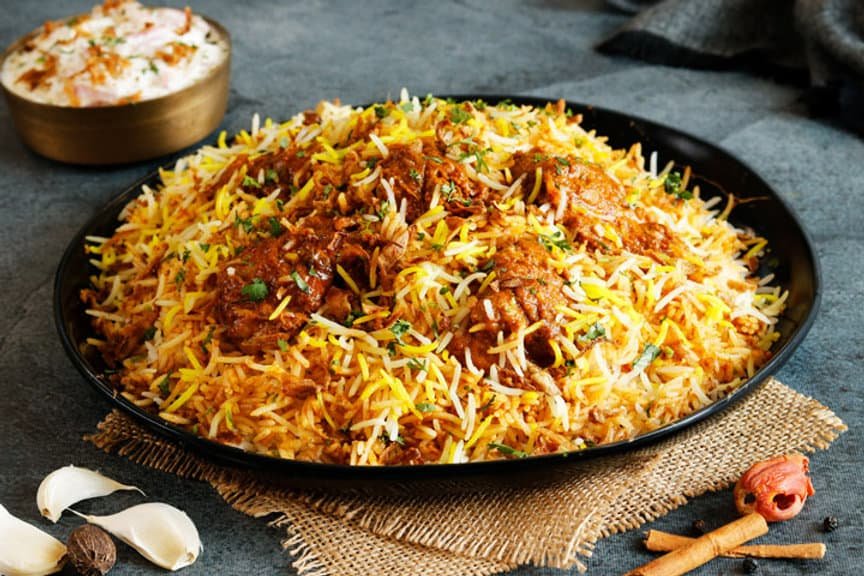 Biryani Delights Hyderabadi dum biryani platter