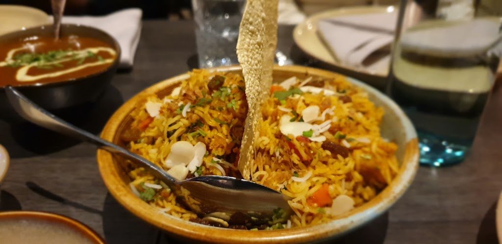 Spiced at Barangaroo biryani with gold leaf garnish