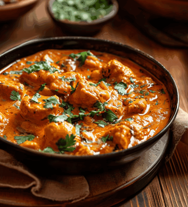 Grand Bavarchi butter chicken with coriander