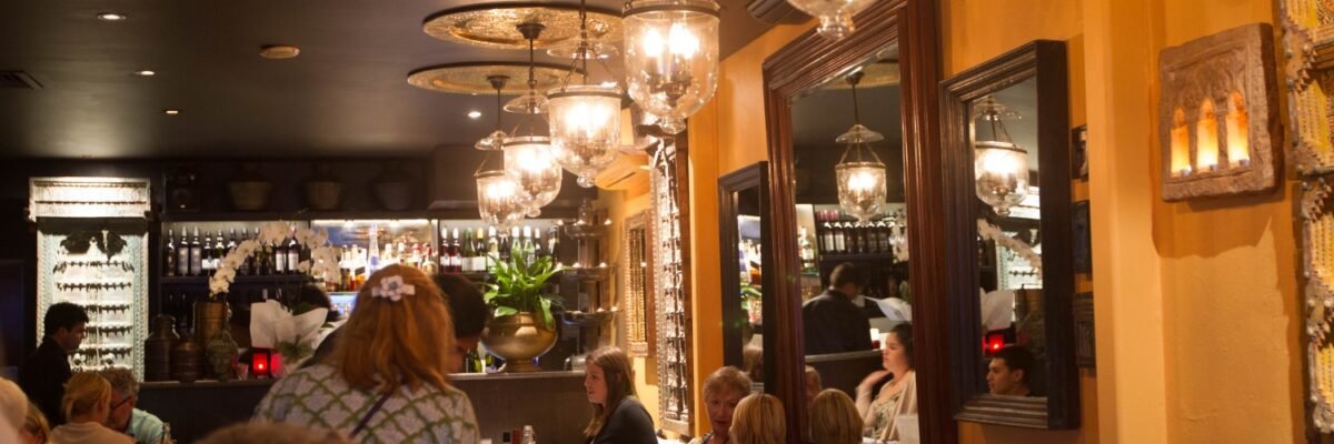 Jewel on the Bay Rose Bay warm dining room interior with guests seated at tables