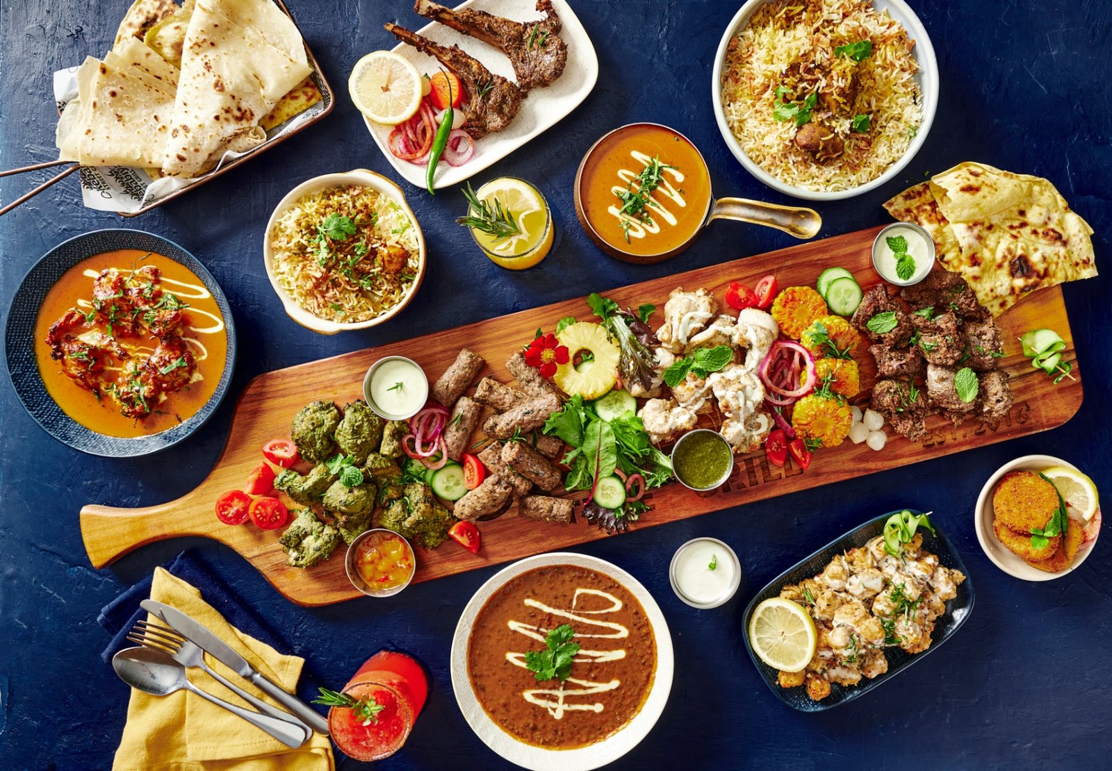 Kebabiya Bella Vista mixed grill sharing platter with kebabs, biryani, curries and naan