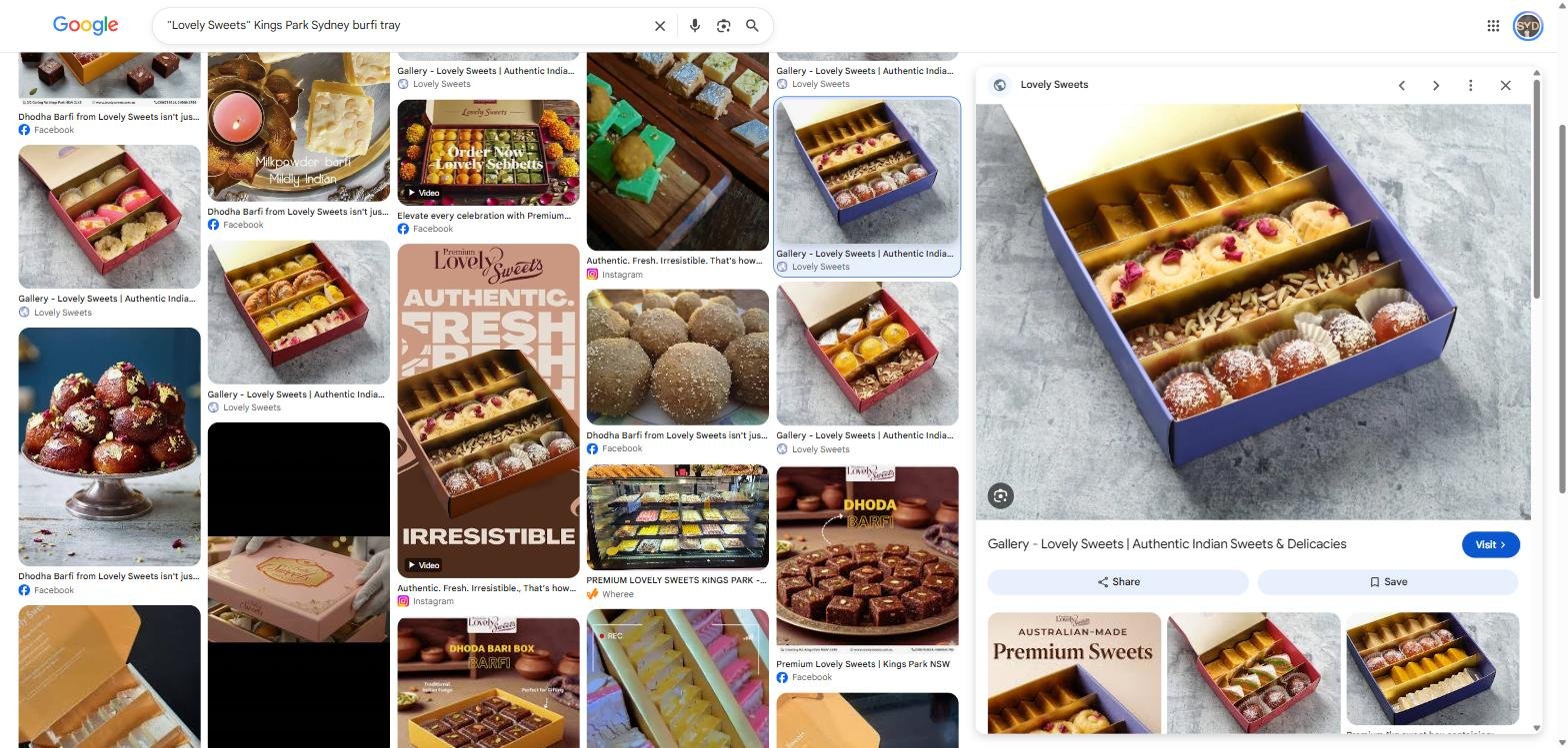 Premium Lovely Sweets Kings Park a large gift box of assorted Indian sweets