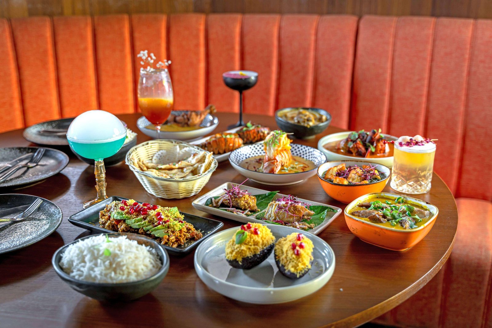 Masala Kitchen World Square curries, naan and rice from the lunch thali