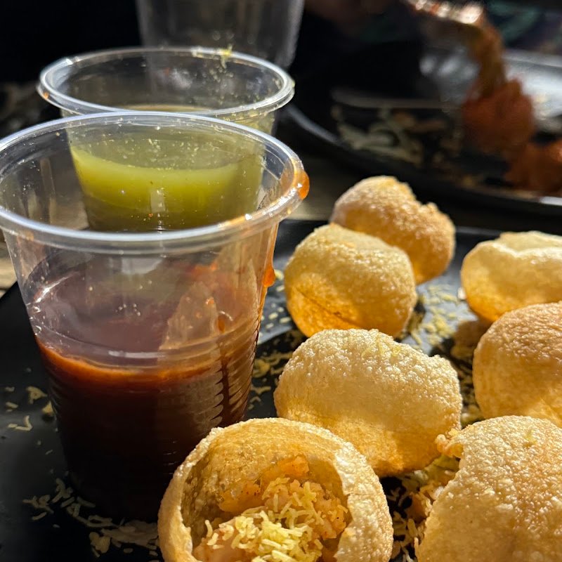 Radhe Chatpata House Blacktown pani puri with tamarind and mint water cups