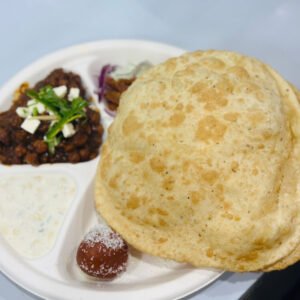 Royal Turban Tadka chole bhature thali with bhature
