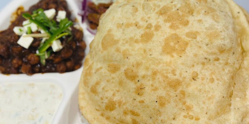 Royal Turban Tadka chole bhature thali with bhature