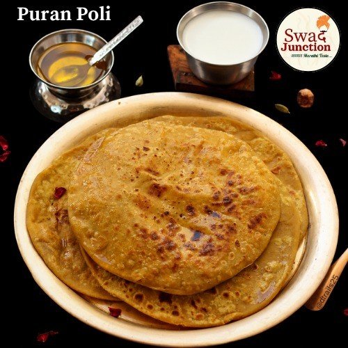 Swad Junction Blacktown puran poli with ghee and warm milk